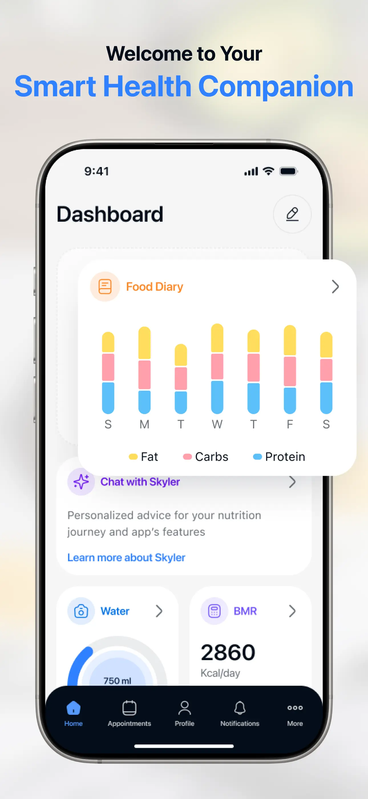 מסך הבית של SmartEat